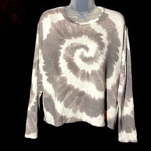 Freshman 1996 Light Weight Sweater. Tie-Dye in Grays and White. Size Medium.